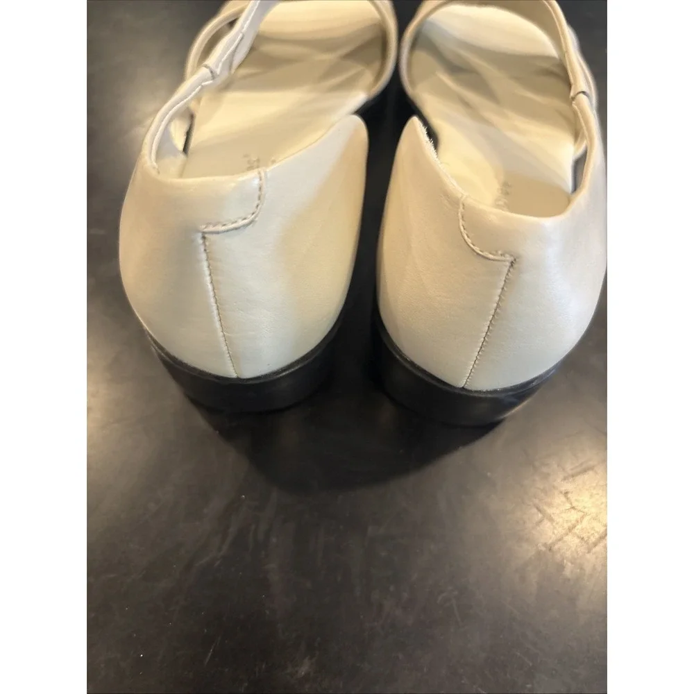 Hush Puppies Anytime Women's Leather Comfort Sandals Bone Open Toe Slip On 7.5
